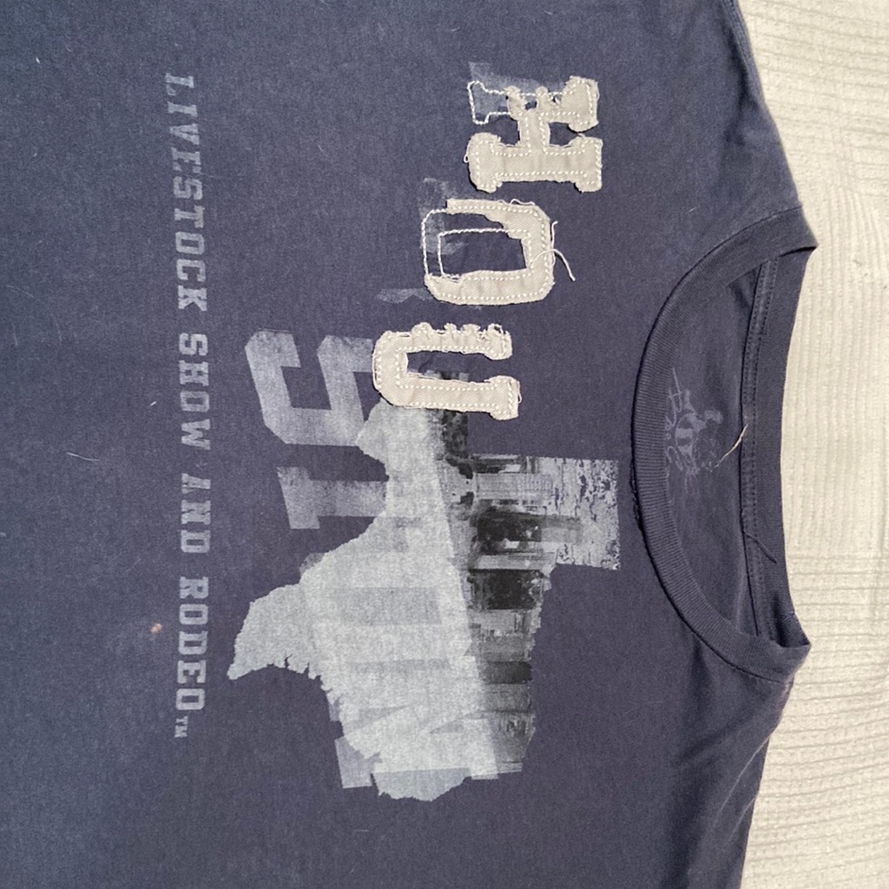 Houston Rodeo vintage tee shirt size large grey blue